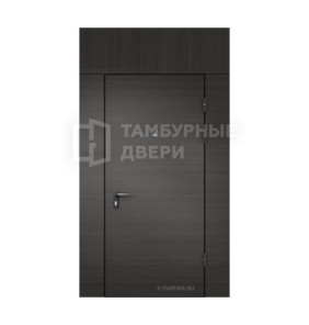Дверь тамбурная глухая с фрамугой и перегородкой МДФ — скелет ТД-95